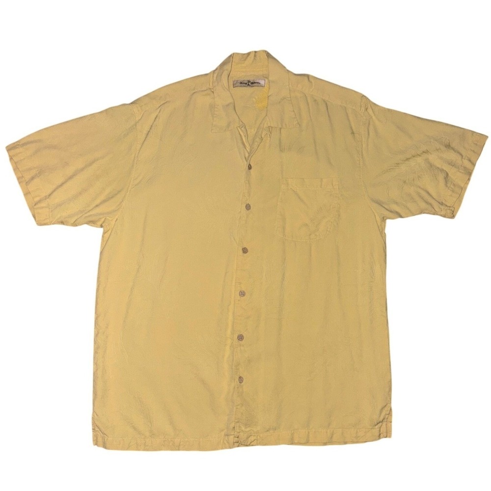 Tommy Bahama Mens Large Tropical Silk Blend Palm Leaf Shirt